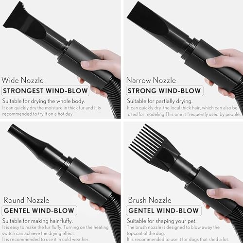 Miniatura 5 de PETNF Upgraded Dog Dryer Blower - Professional, Noise Reduction, 3.2HP, Stepless Adjustable Speed, High Velocity Air Forced Dryer With Heater, For