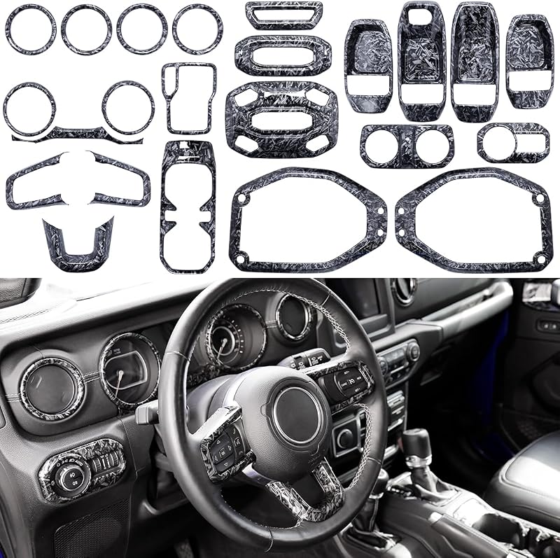 Kit de acabamento interno Barong para Jeep Wrangler JL JLU e Gladiator JT – Padrão Forging, 23 peças