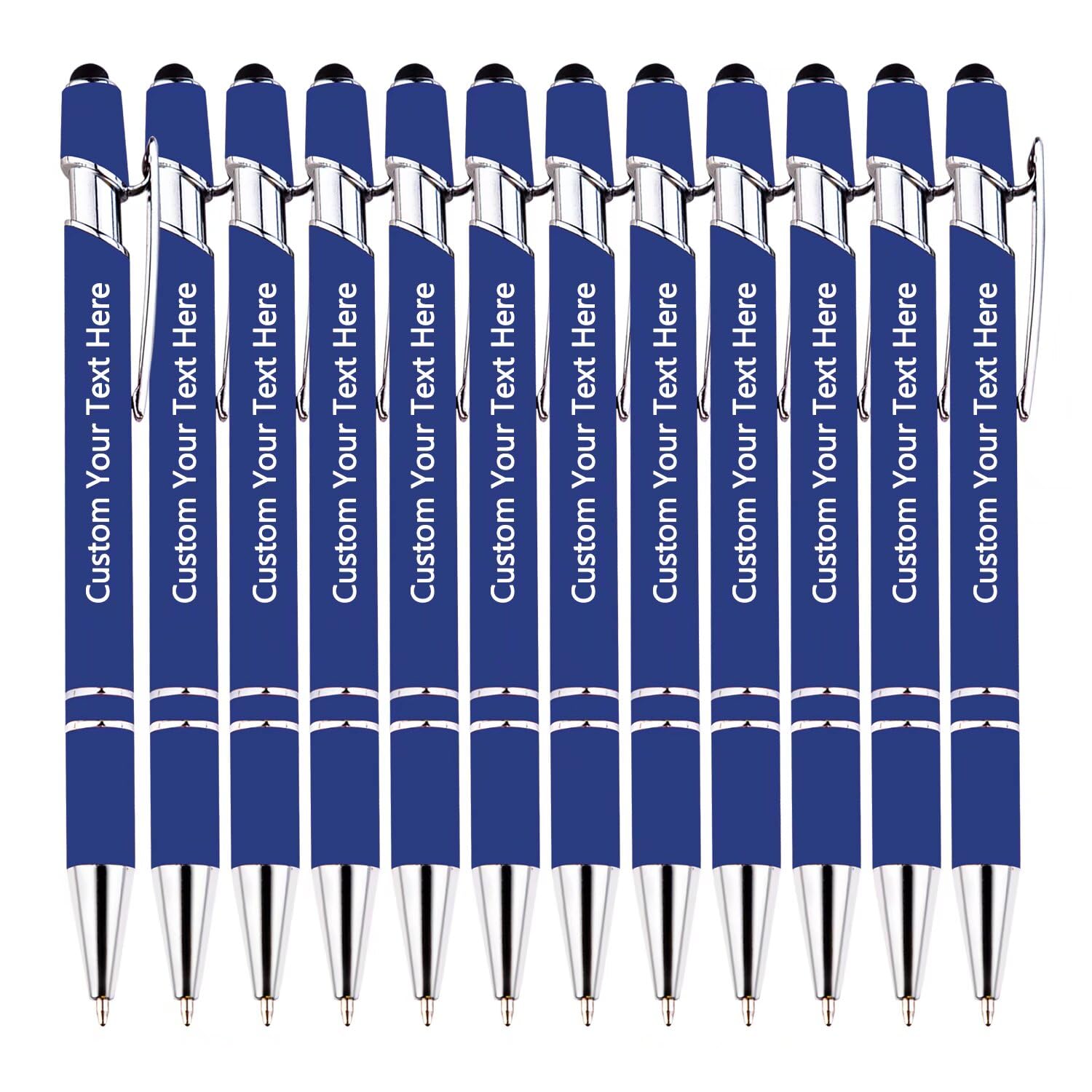 TAISGONGBY Personalised Pen Custom Engraving Pen with Stylus Nib Ballpoint Pen with Text Name Message Business Graduation Anniversary 120 Pack