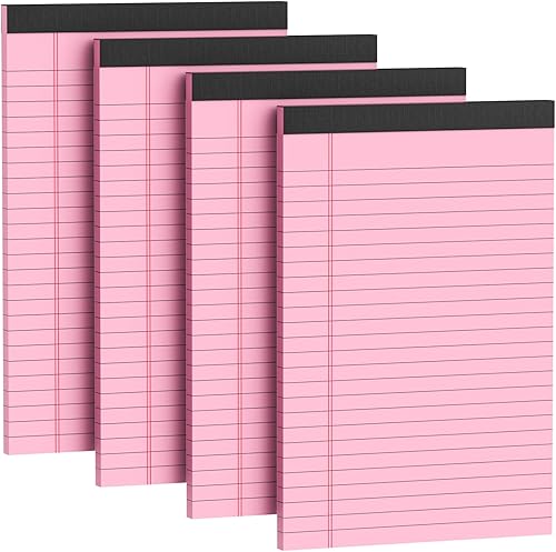 Miniatura 13 de 6 paquetes de blocs de notas de tamaño legal 5x8, blocs de notas rayados para la universidad, rosa/verde/azul, perforados, blocs de notas pequeños