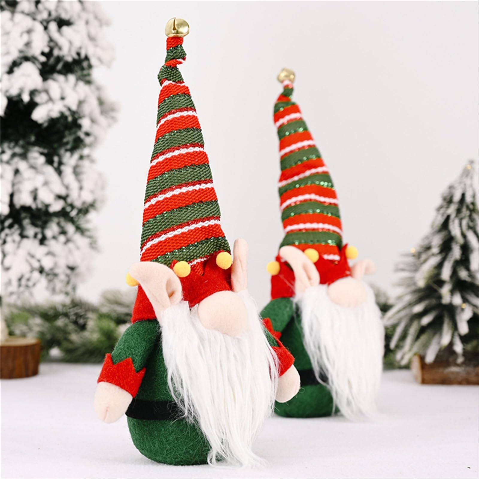 INEOUT Pluszowy skrzat Tomte Zielony Szwedzki Nisse Skandynawskie Dekoracje Świąteczne Mikołaj Lalka Ozdoby Świąteczne Prezent Świąteczny Sprzedaż Hurtowa X2