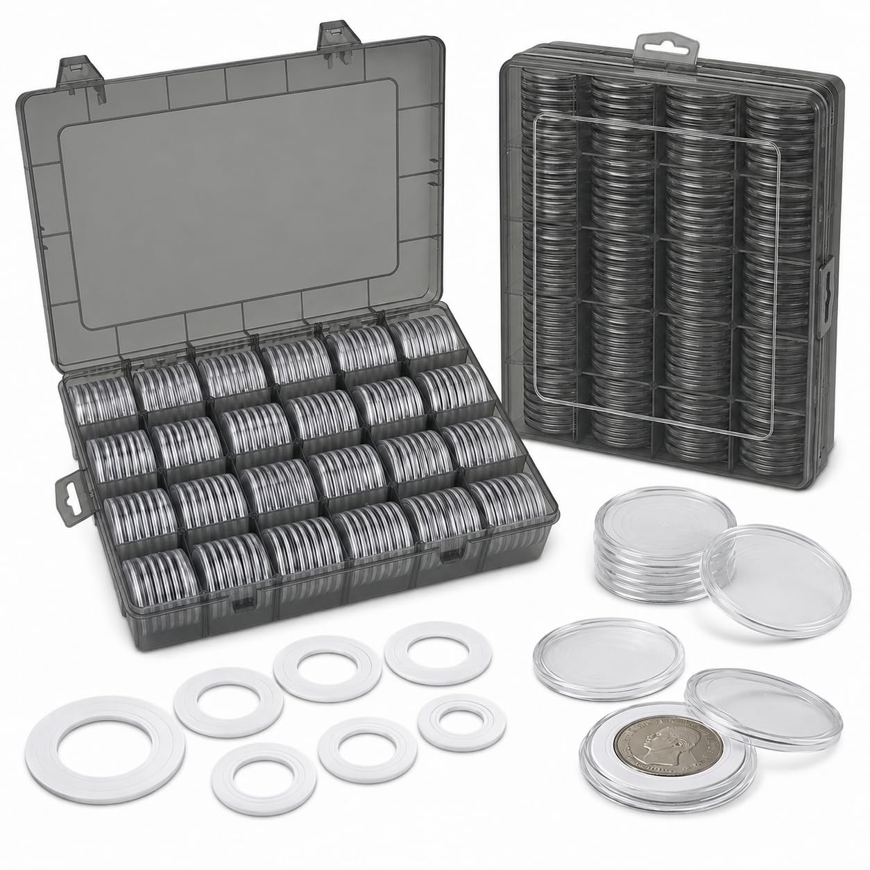 Photo 1 of FULLCASE Coin Capsules, 168-Piece, Fits 20-46mm