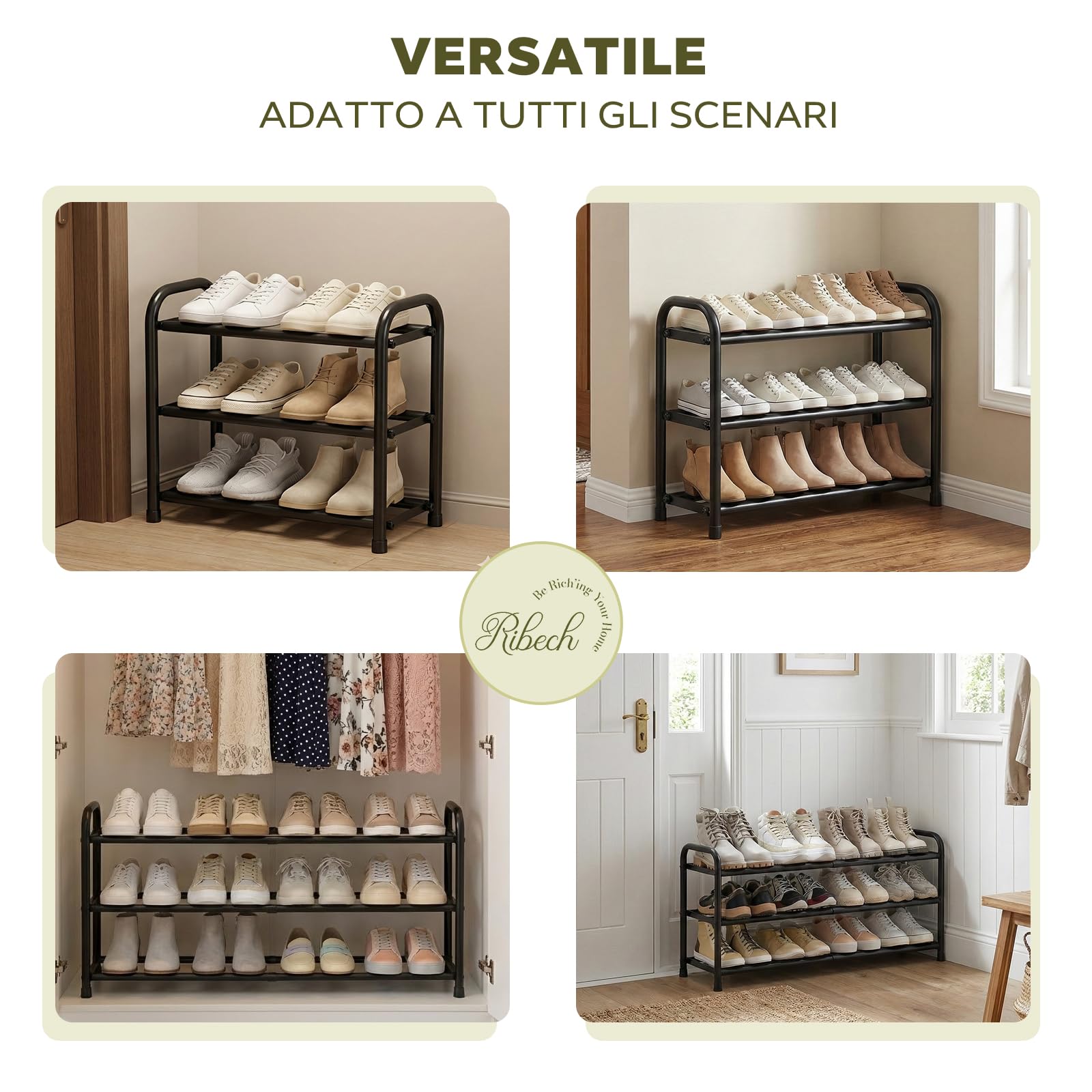 AISIR Scarpiera 8 Livelli, Scarpiere Scaffale Portascarpe in Metallo