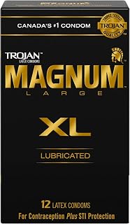 TROJAN Magnum XL Extra Large Size Lubricated Latex Condoms, 12 Count