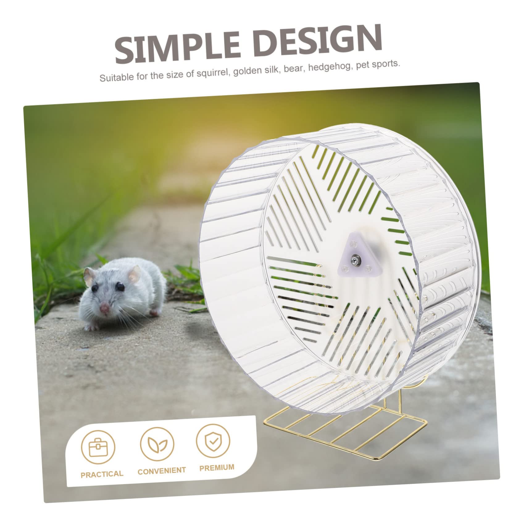 Toddmomy Roue D’Exercice pour Hamster Base Stable, en Plastique et Alliage, Silencieuse, pour Cage, Favorise L’activité et Combat L’Ennui