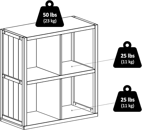 Miniatura 9 de Winsome 20025 Estante de 2 x 2 cubos con panel de revestimiento de madera, color negro