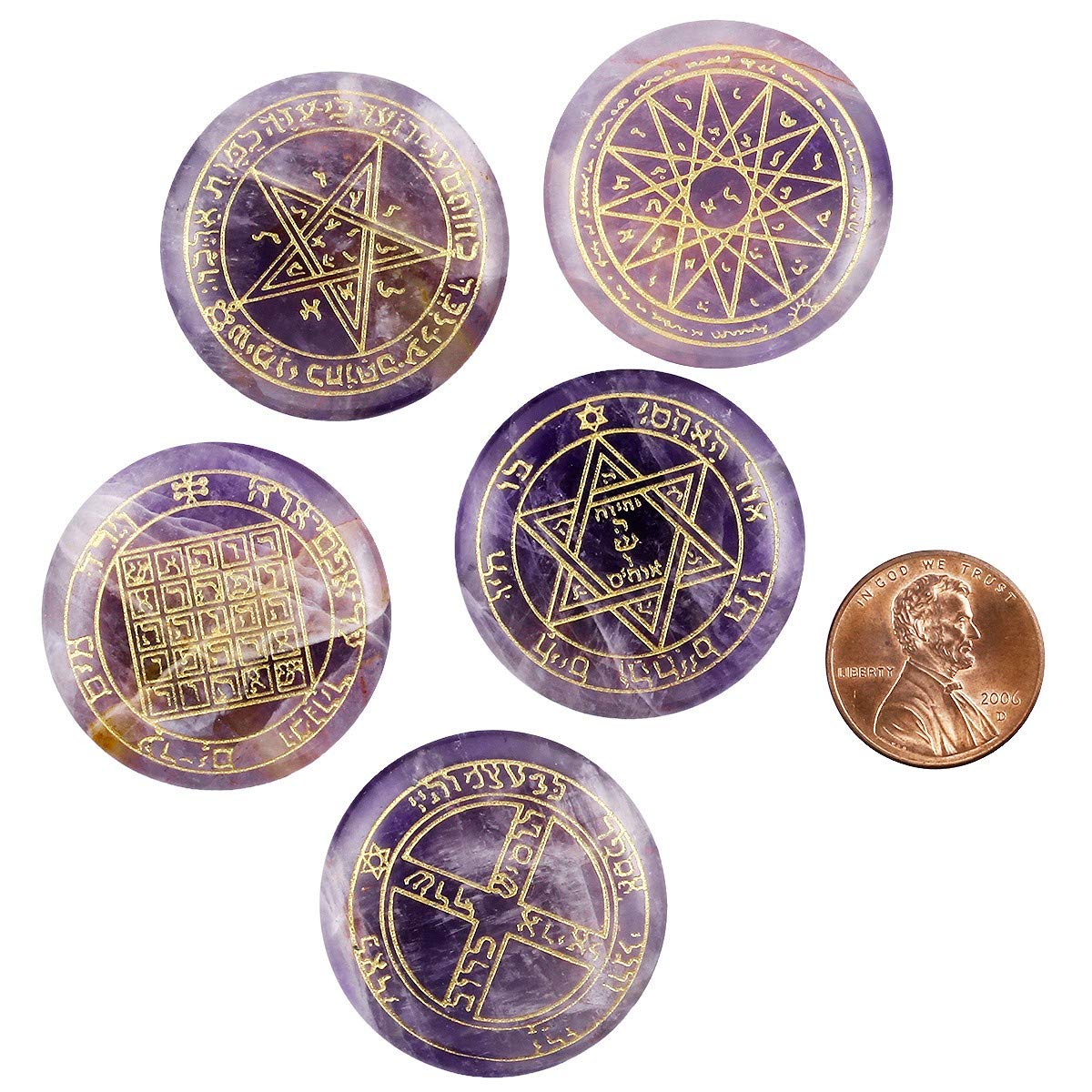 Amazon.co.jp: SUNYIK 5個 ヒーリングクリスタル アメジスト