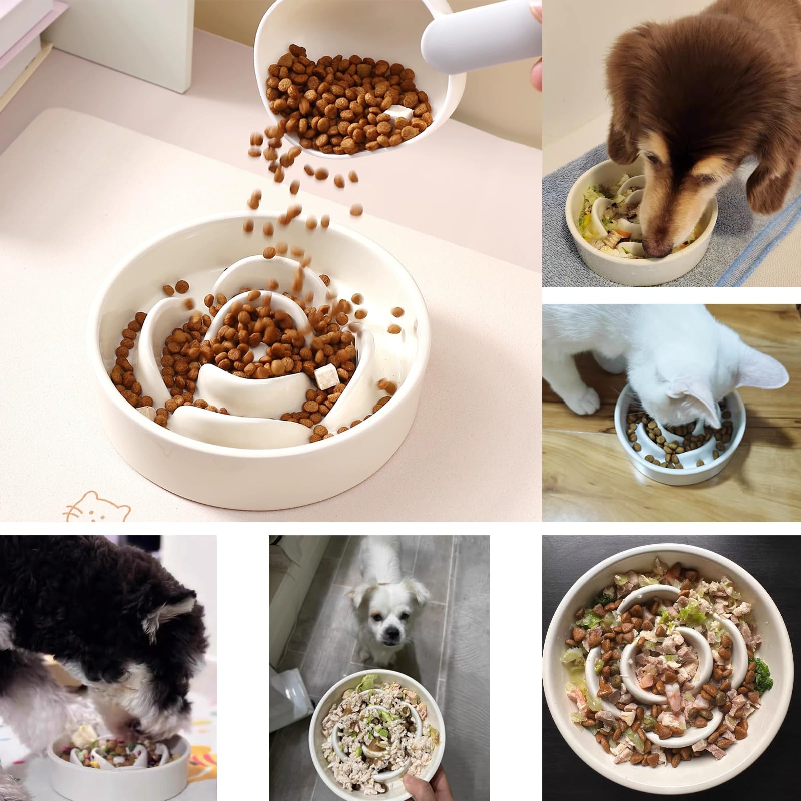 Amazon | Perky Tail 早食い防止 食器 犬 はやぐい防止皿 小型犬 陶器