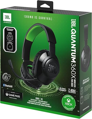 JBL Quantum 360X Over-Ear Gaming Kopfhörer – Für die Xbox sowie PC, Mac und Nintendo Switch – Mit Boom Mikrofon und 22 Stunden Akkulaufzeit – Schwarz - 4