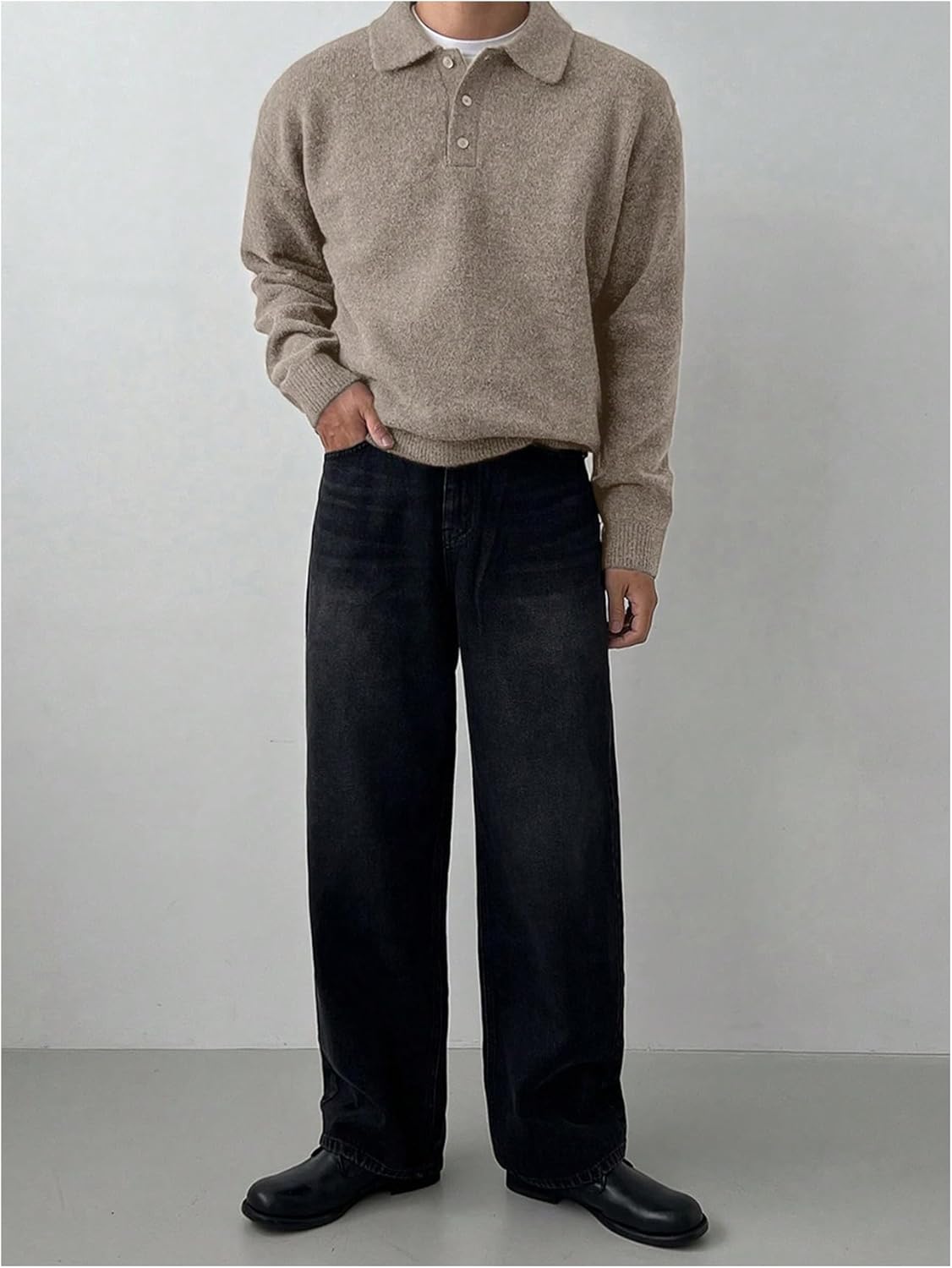 SOLY HUX Men's Sweaters Long Sleeve Collared Neck Knit Pullover Tops Work Shirts Fall Clothes - Image 5