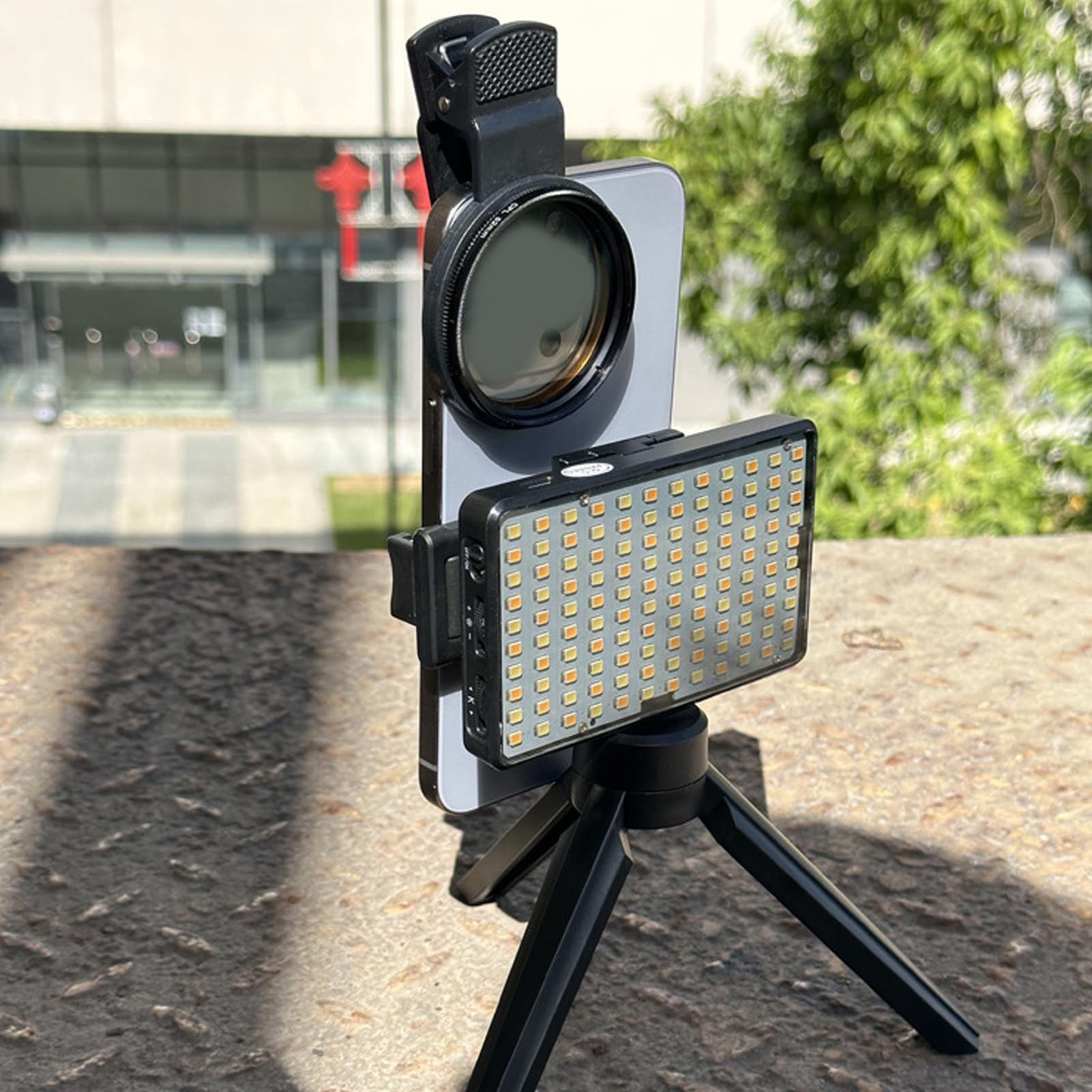 Cryfokt Luce di Riempimento Fotografica Regolabile 2500-9000K per Telefoni Cellulari, Luce di Riempimento Compatta a LED per Telefoni Cellulari per Streaming Live, Ideale per Beauty Live, Bianco