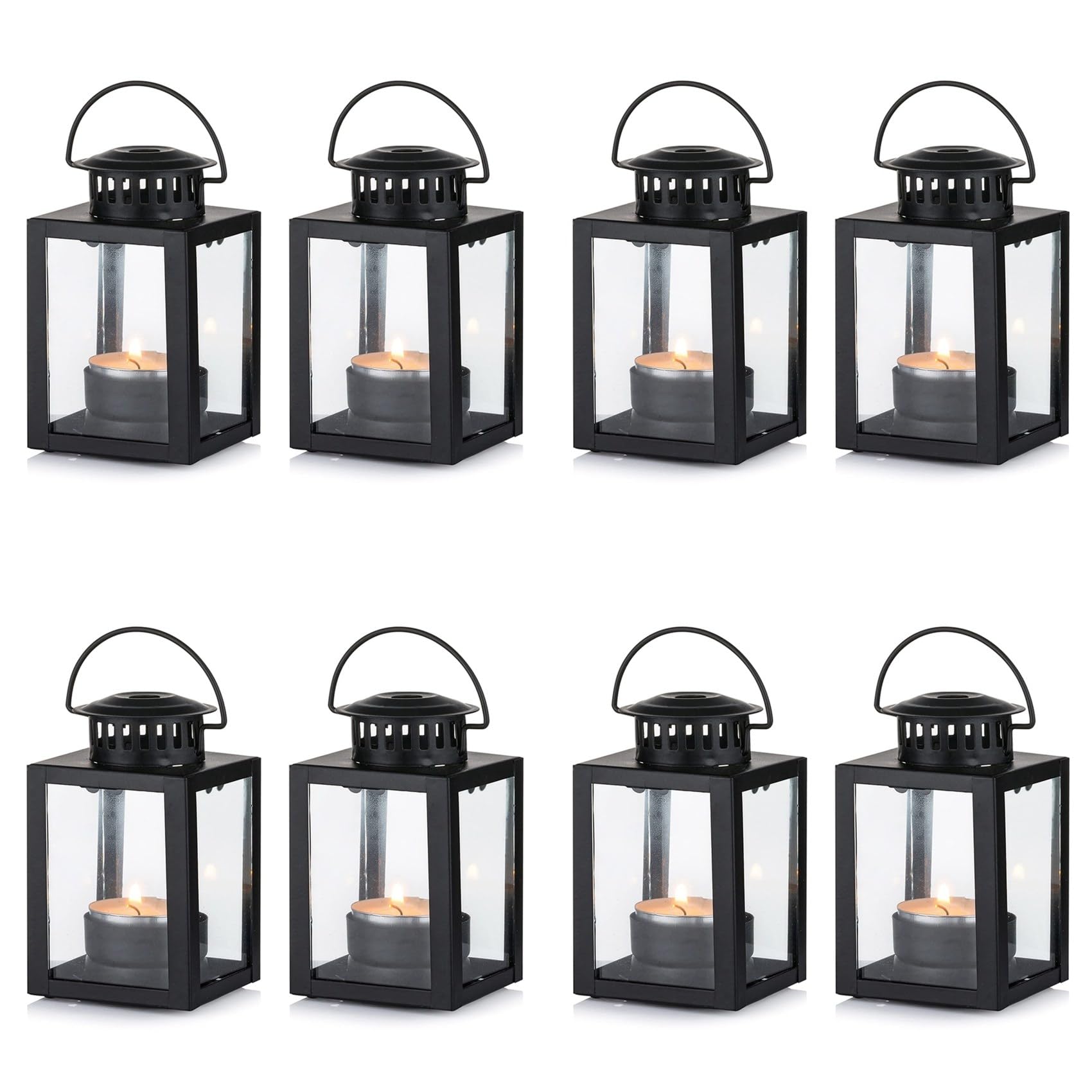 Hndhbfgrt Lanterns for Candles Garden Lanterns, 8 Pcs Vintage Style Hanging Small Lanterns for Tealight Candle, Tea Light Holders