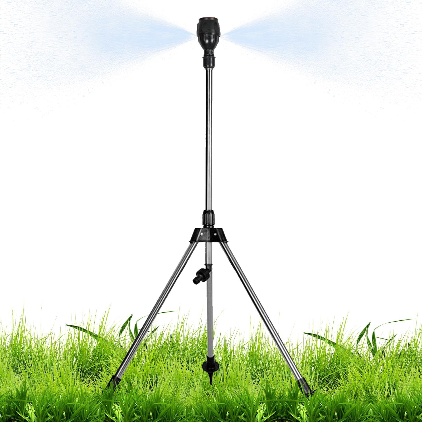 Trépied d'arrosage rotatif 360° télescopique pour l'irrigation du jardin