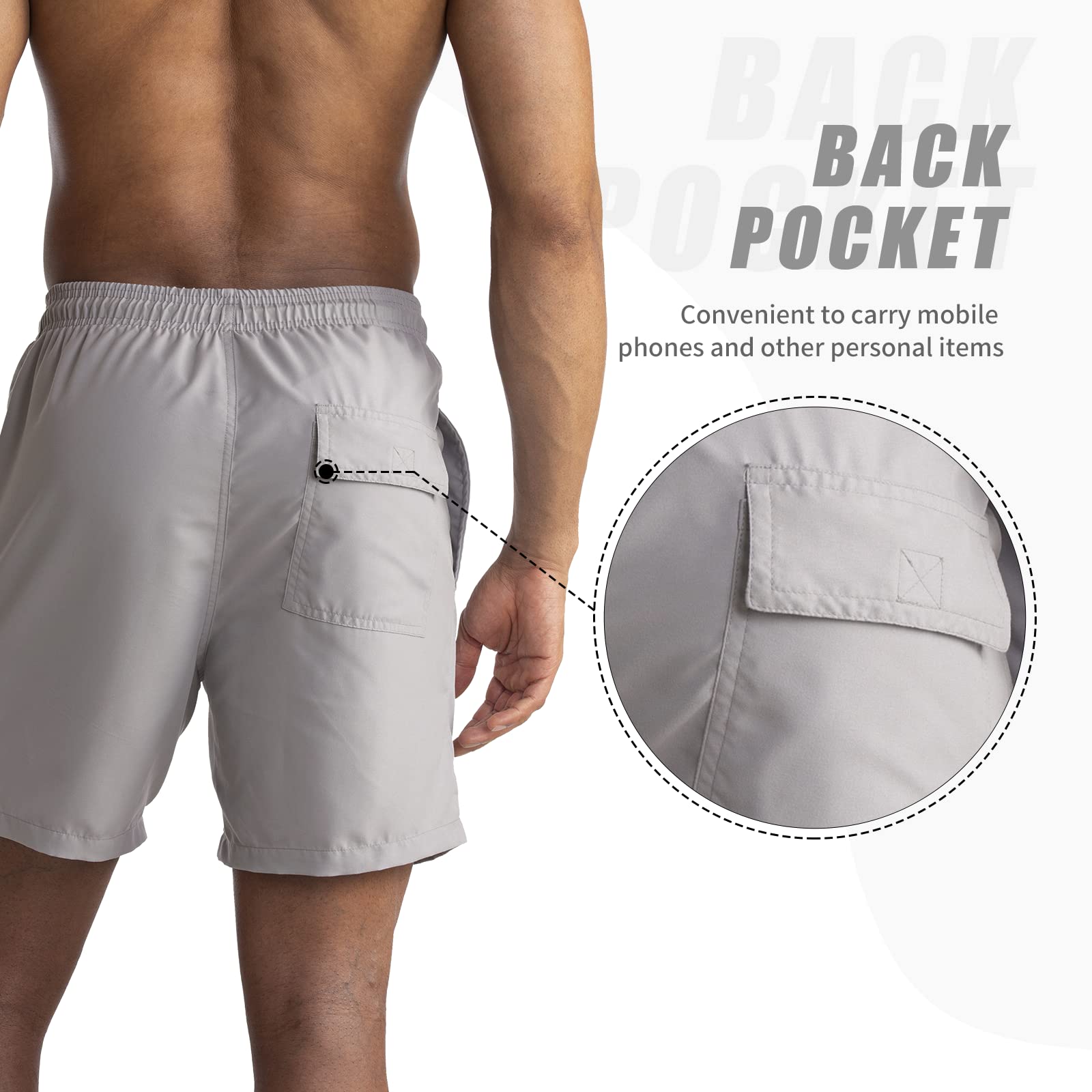 EDOTON Costumi da Bagno Uomo, Leggeri ad Asciugatura Rapida Costume Piscina Uomo Lungo Impermeabili Costume Uomo Mare con Cintura Regolabile e Tasche/Nuoto/Surf/Casual