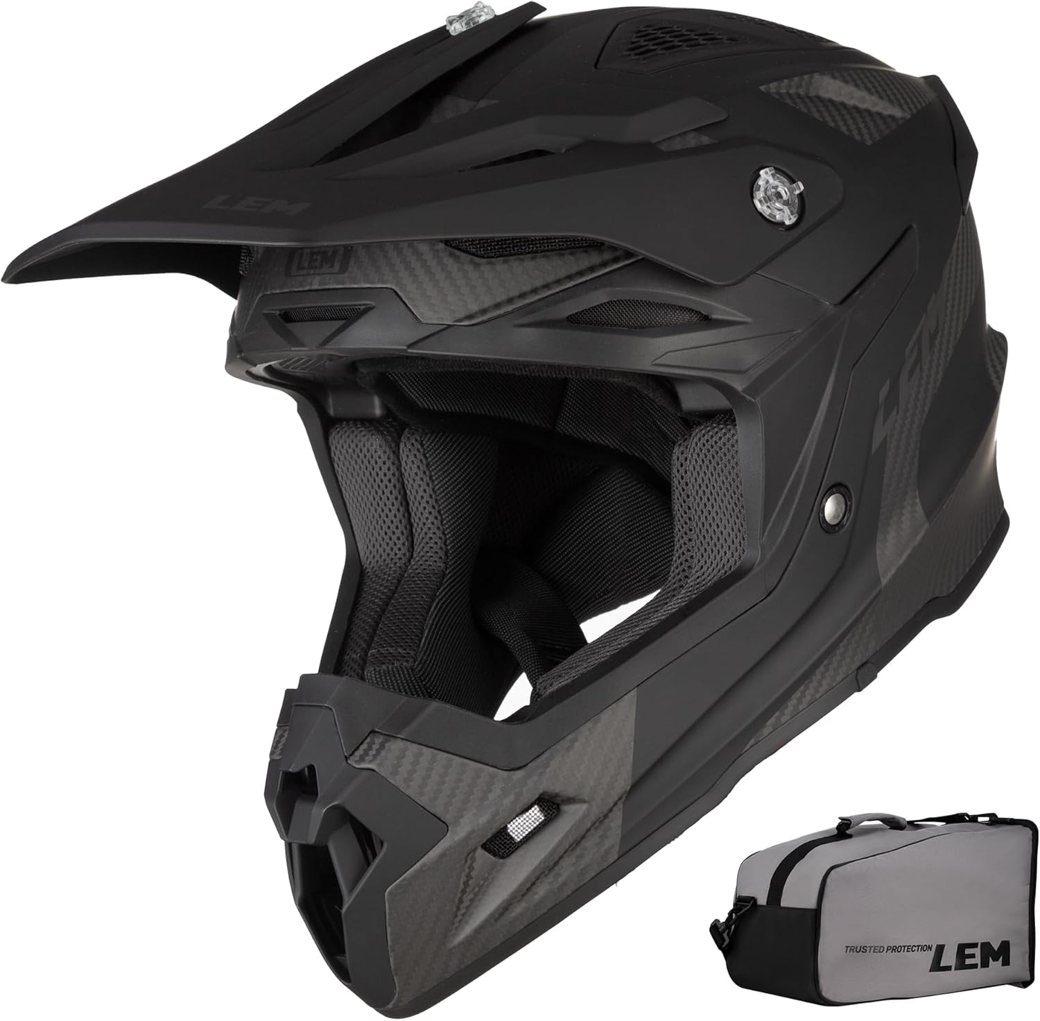 LEM Mountain Bike Helmet Full Face, Dirt Bike Helmet for Men & Women, Comfort Cycling Helmet Racing Carbon Fiber Lightweight, Impact Resistant, Ventilated, Adjustable Visor, MF07 Tirple