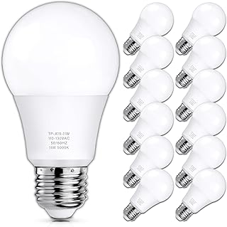 MAXvolador 12-Pack A19 LED Light Bulbs, 100 Watt Equivalent LED Bulb, 5000K Daylight White, 1100 Lumens, E26 Medium Base, CRI 85+, Non-Dimmable