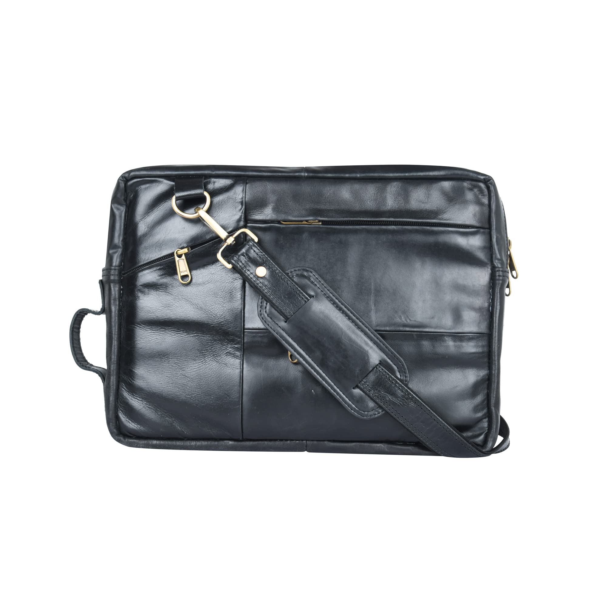 ARDAN Genuine Leather Laptop/Office Bag for Men | Fits Upto 14 inches Laptop/MacBook | Leather Messenger Bag (Black) (B0C33NFK3N) Amazon Price History, Amazon Price Tracker