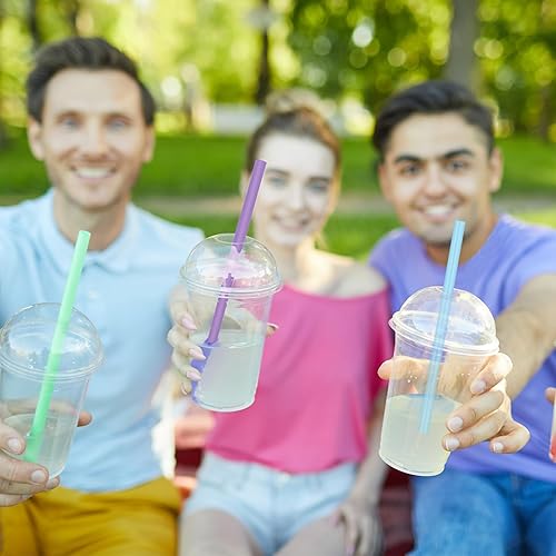 Miniatura 6 de Ziliny 30 popotes de silicona Boba de 9.4 x 0.35 pulgadas, popotes de silicona extra grandes, reutilizables, sin BPA, con 3 cepillos de limpieza,