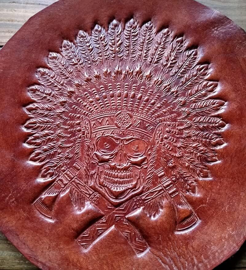 DIY tool Indian skull pattern 3D three-dimensional relief embossing mold stamp mold for leather embossing - (Color: A)