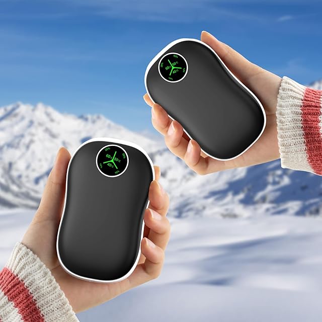 Hand Warmers Rechargeable 2 Pack, Chvvsiy 5000x2mAh Hand Warmers Reusable Power Bank, 3s Quick Heating, Electric Portable Pocket Hands Heater for Outdoors, Hunting, Camping, Winter Gifts for Women Men