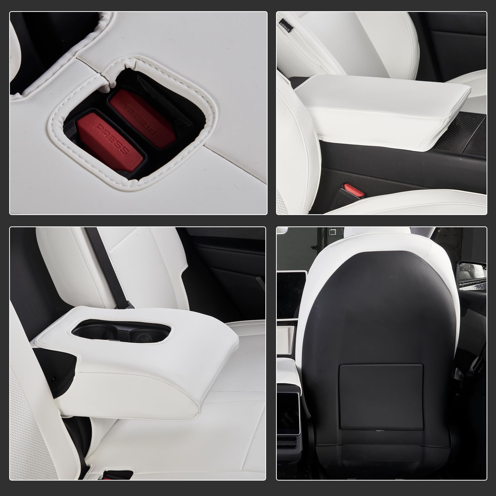 Amazon | EDIETH プレミアムホワイトナッパレザーシートカバー Tesla 