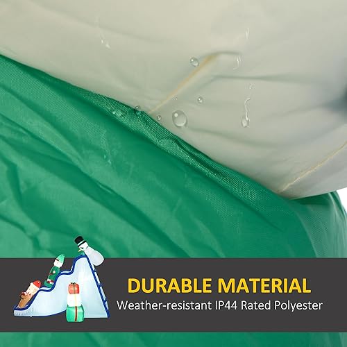 Miniatura 4 de HOMCOM Inflables de Navidad de 8.5 pies de largo, decoración al aire libre, muñeco de nieve, elfo y hombre de jengibre en la pista de esquí,