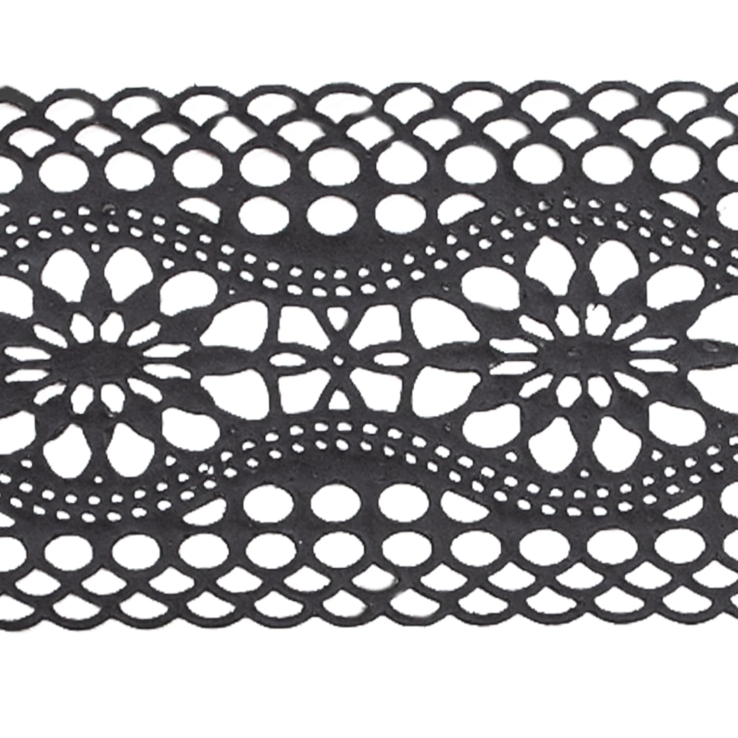 Large Pre-Made Ready to Use Edible Cake Lace Vintage Trim Black 14-inch 10-Piece Set