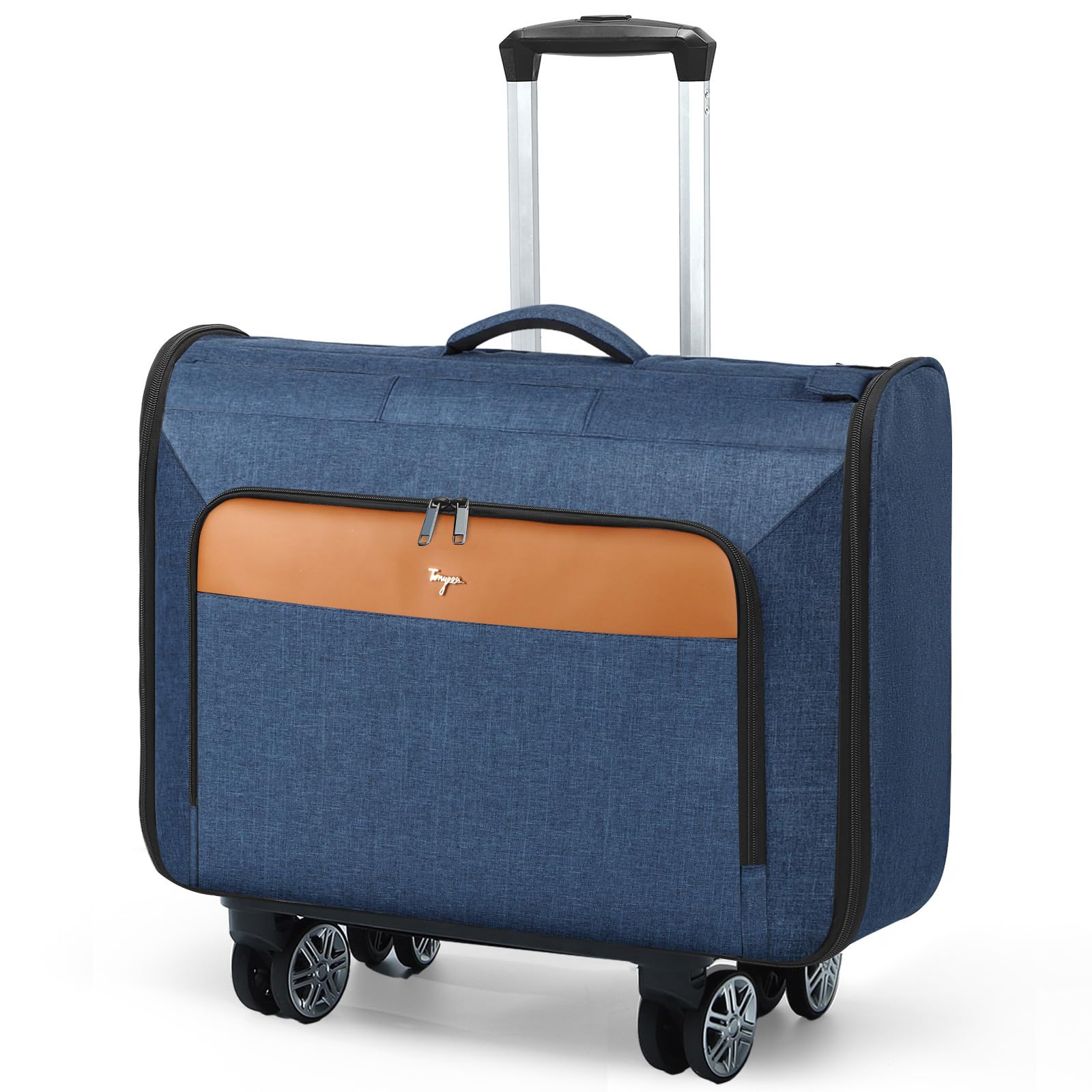 TonyeeeSoftside Rolling Garment Bags, Large Rolling Duffle Garment Bag with Wheels, Blue, XXL, Rolling Garment Bags
