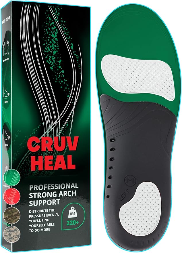 {220+lbs} Plantar Fasciitis Strong Arch Support Insoles