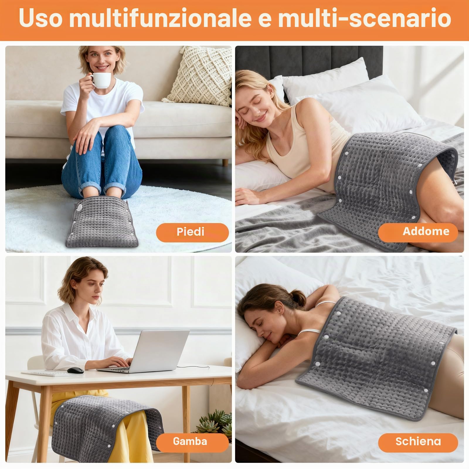 CYFIE Scaldapiedi 2 in 1, Scaldapiedi Elettrico e Termoforo Elettrico, Timer Regolabile 45-120 Minuti, Temperatura Regolabile 30-70°C,Spegnimento Automatico, per Piedi, Schiena, Addome, ecc