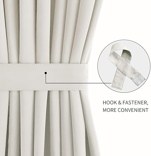 Miniatura 2 de DWCN Cortinas de puerta francesa, cortina térmica con bolsillo para barra para puertas con ventana de cristal, puertas de cocina y patio para