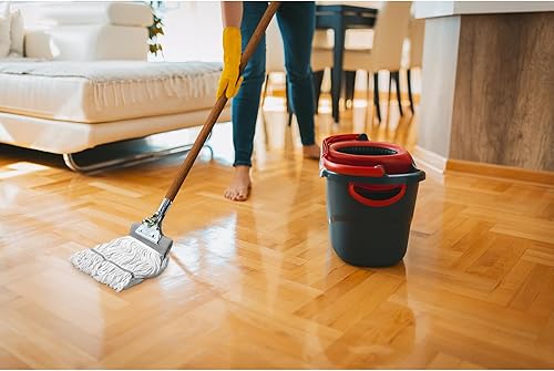 Miniatura 5 de ILOT Abrazadera de garra de trapeador de 59 pulgadas, mango de trapeador comercial, paquete de 2 trapeadores industriales con mango de madera,