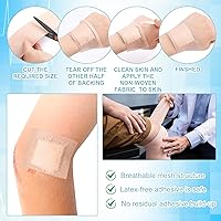 Vista 5 de Nuanchu 2 rollos de cinta elástica no tejida transpirable, cinta de vendaje cohesiva, película protectora de vendaje elástico