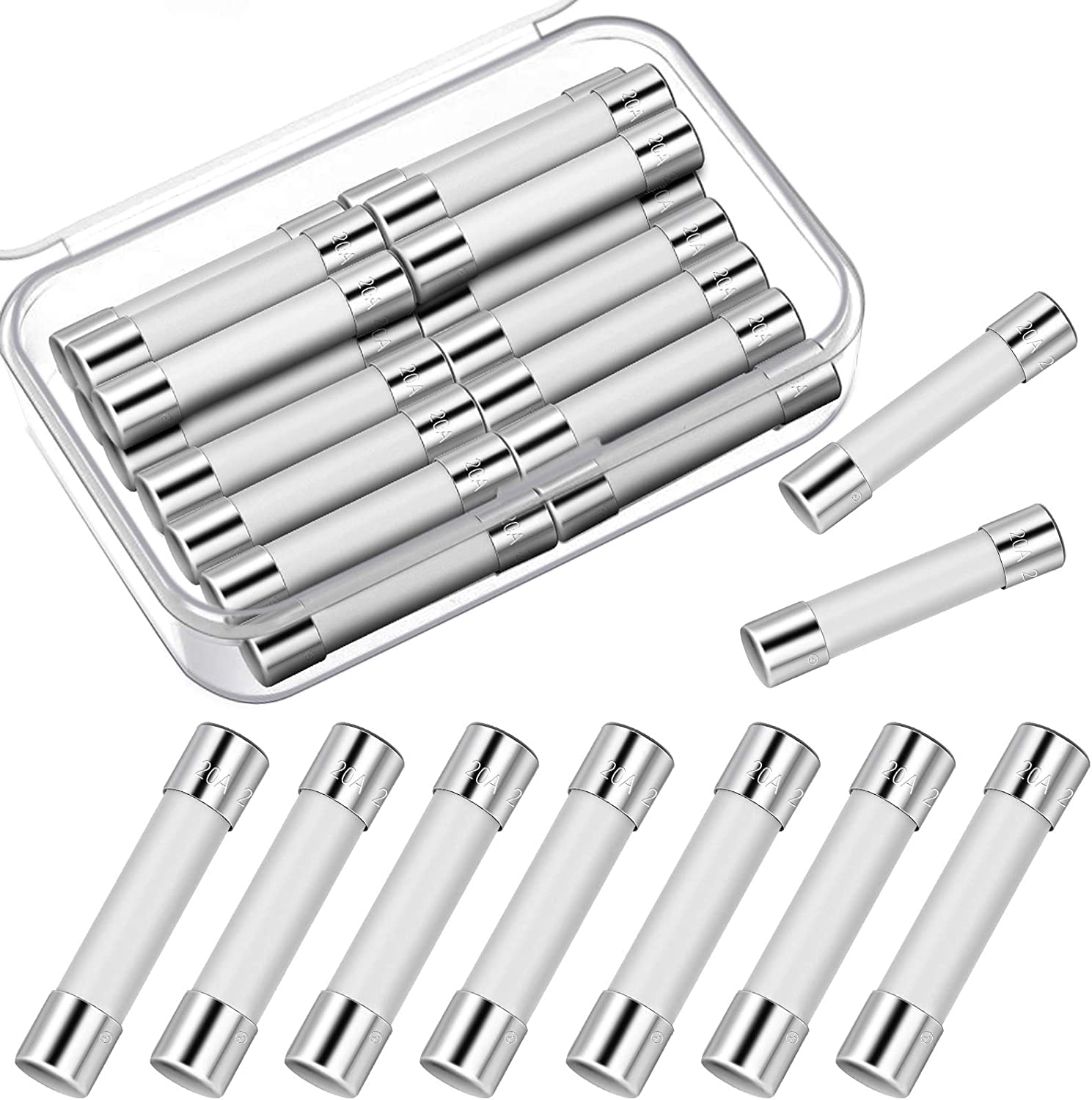 10 Pieces 250V 20 Amp Microwave Fuse 6 x 30mm Ceramic Tube Fuse Slow