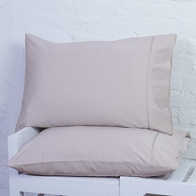 Ackly Bamboo Pillow Cases 2 Pack 50x75cm Size - 400 Thread Count, Soft and Cool Pillowcases 2 pack Hypoallergenic Pillow Covers - Extra Deep Inner Flap and Envelope Closure Pillow cases Beige