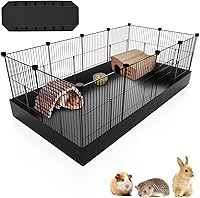 PAWING 12-Panel Small Animal Playpen with Waterproof Mat - Secure Metal Fence for Guinea Pigs, Hamsters, Kittens, Indoor Outdoor Pet Enclosure