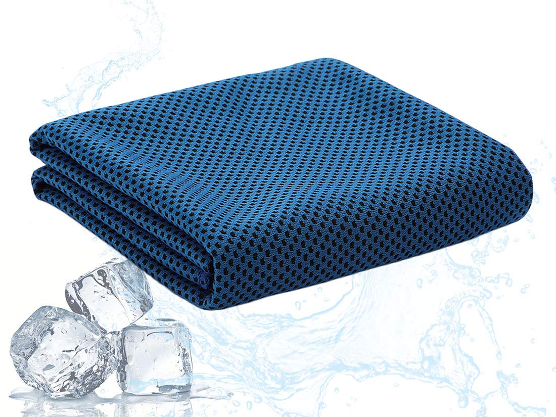 Green Billow Cooling Towel 11x30 Inches,Ice Sport Towel Neck Cooler for Instant Cooling,for Yoga,Workout,Gym,Running,Travel,Camping,Golf & All Outdoor Activities (Blue)