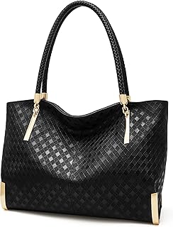 FOXLOVER Large Capacity Tote Designer Handbags for Women, Genuine Leather Ladies Top-handle Bags Fashion Shoulder Bags Purses