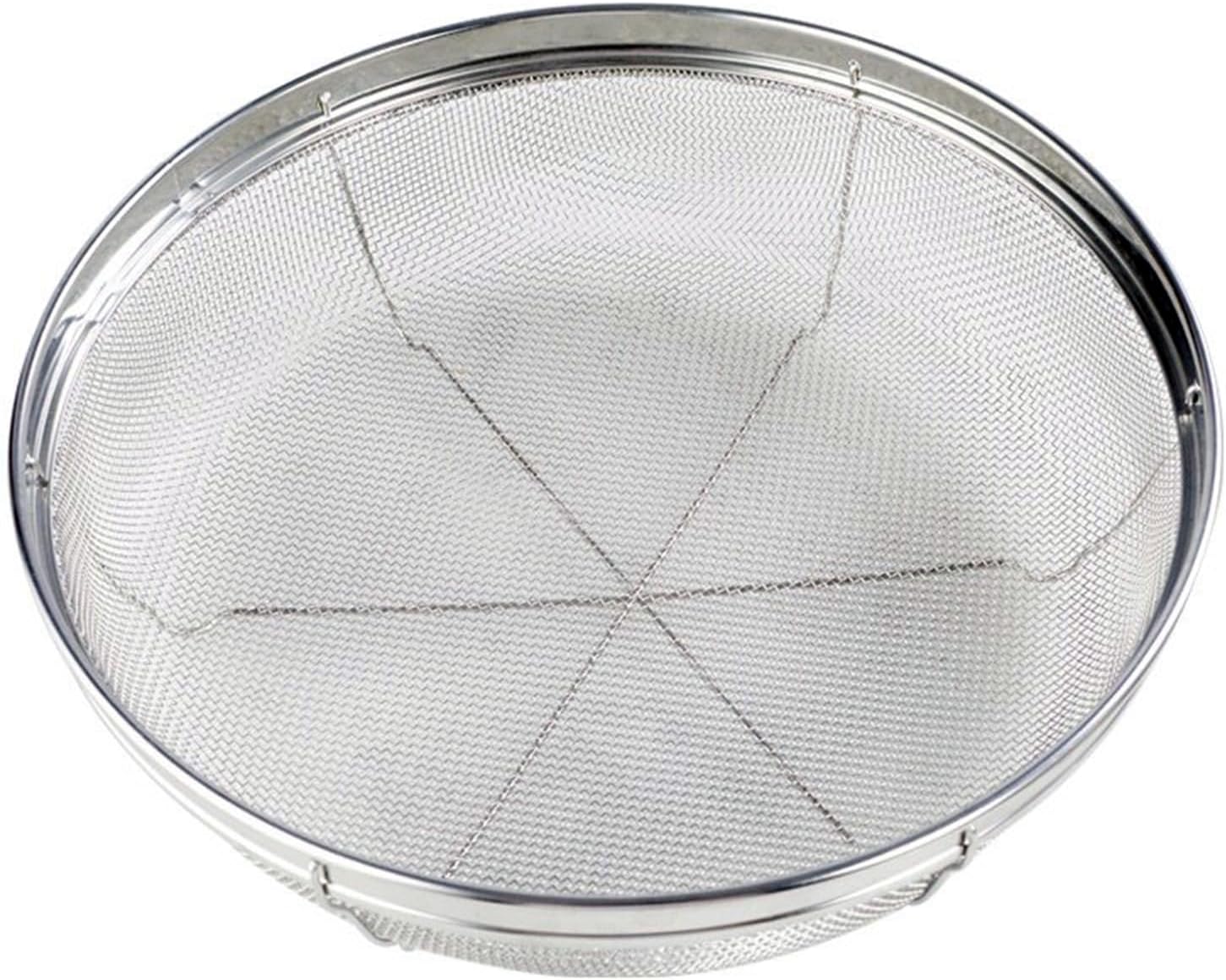 Fine Mesh Rice Strainer, Metal Colander Bowl Stainless Steel Baskets for Pasta, Fruit - Strain, Drain, Rinse -9.25 inch