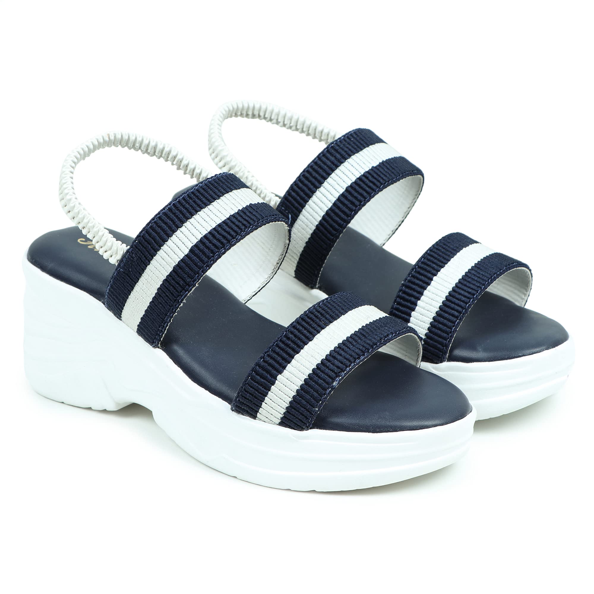 HimQuen Girls Trendy Wedges Sandal for Women/Girls High Heel Wedges Sandal for Women Sandal Criss Cross Strap Wedges Sandal for Women/Girls Navy (B098F28XB1) Amazon Price History, Amazon Price Tracker