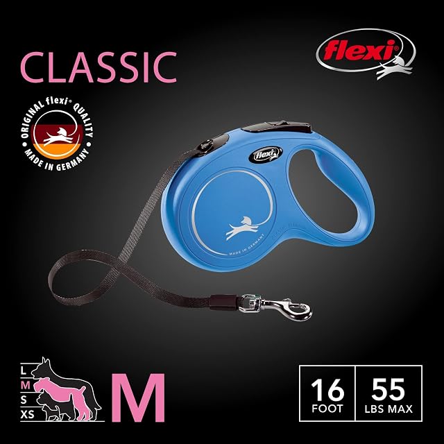 Foto 2 de 8 de flexi New Classic - Correa retráctil para Perros medianos de hasta 25 kg, 4,9 m, para pasear Mascotas…