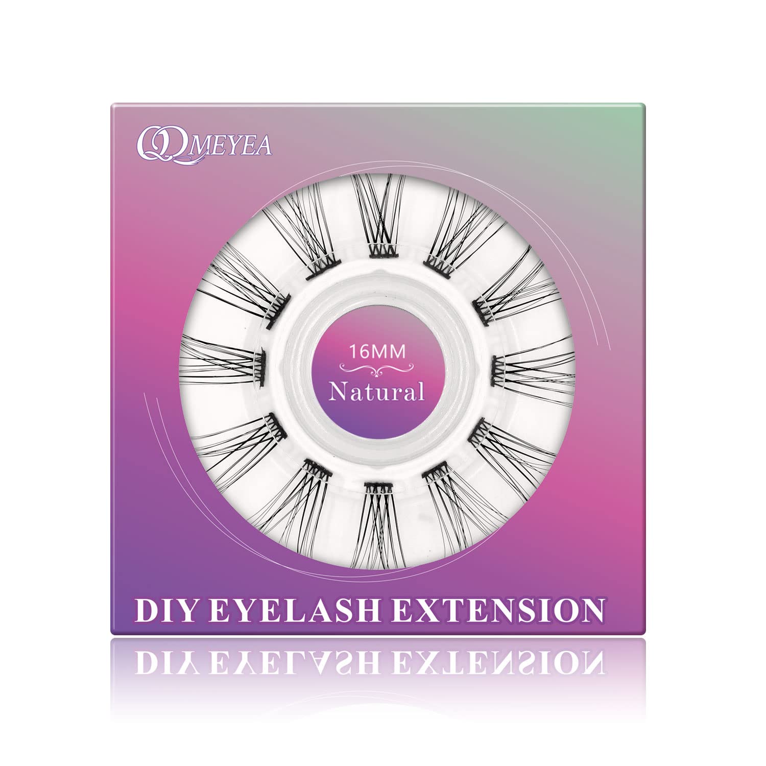 QDMEYEA DIY Eyelash Extensions 0 07mm D Curl 16mm Natural Single Length 12 Clusters Soft Wispy Light 3D