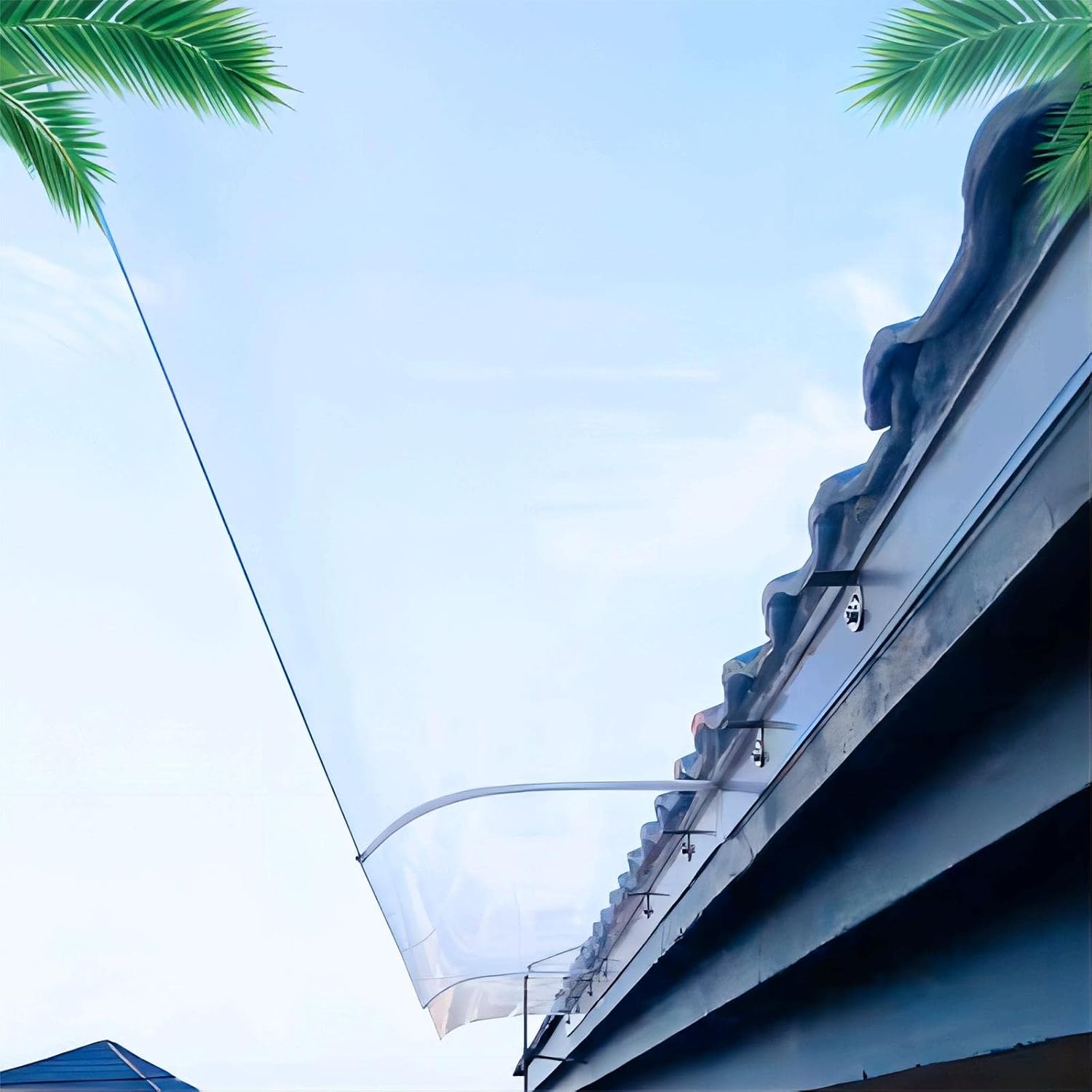 Transparentes Veranda Vordach - Polycarbonat Überdachung 40x300cm