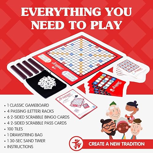 Miniatura 7 de Joy for All Juegos de palabras para personas mayores, Scrabble y bingo clásicos, fáciles de leer y agarrar, juegos de mesa para adultos mayores,