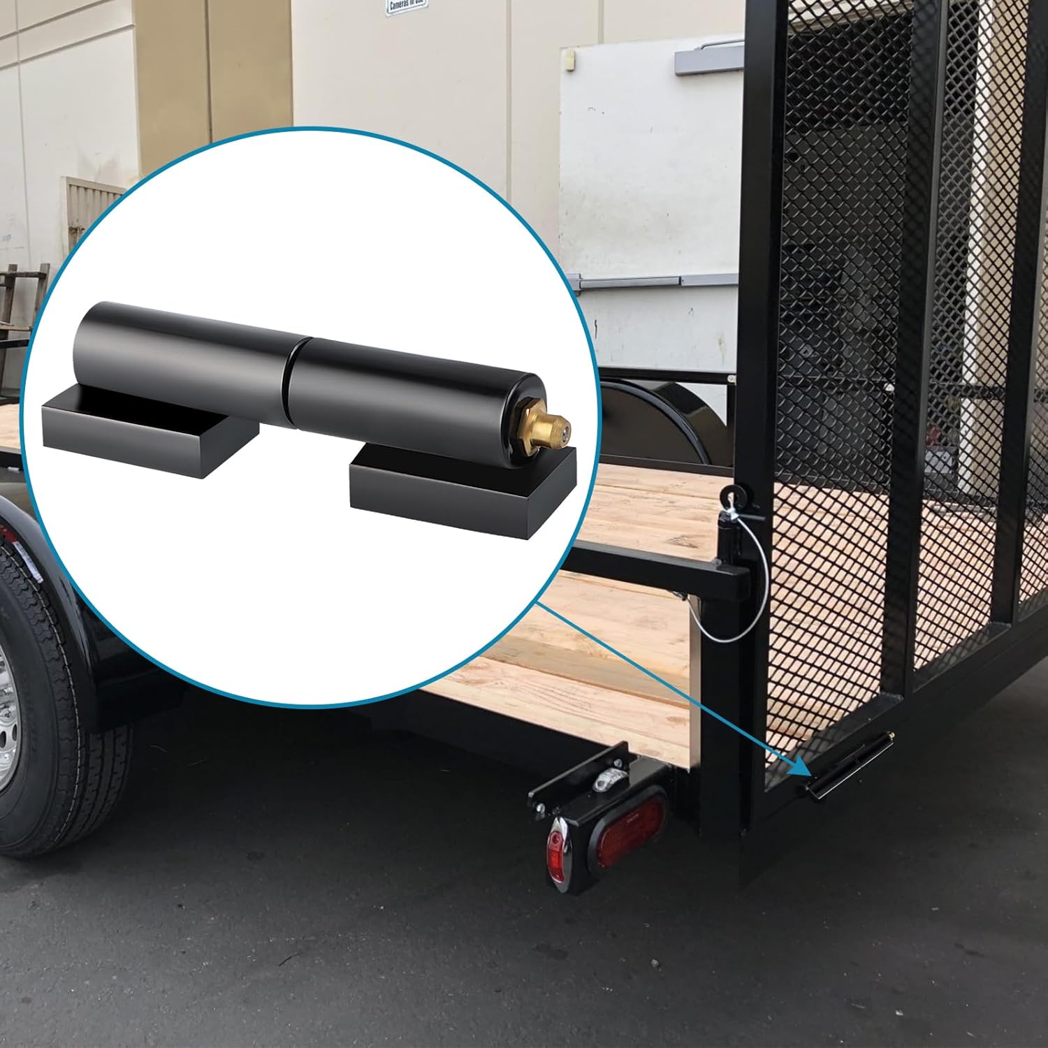 Skelang 4-Set Barrel Gate Hinge 7 Inches, Heavy Duty Door Hinge for Swing Gate, Trailer Ramp Gate, Total Load Capacity 8800 Lbs