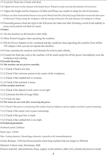 Miniatura 8 de Mini máquina de torno de metal miniatura 12V máquina de torno multifunción DIY 20000Rev/min 1,776.969 in