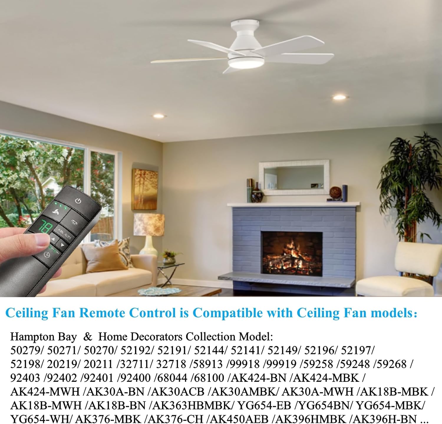 Hampton Bay Ceiling Fan Thermostatic Remote Control Kit with Wall Holder for Hunter Home Decorators Harbor Breeze，3-Speed Light Dimmer Timer Replacement for HD3 TR222A 98108 98130 98101 98131