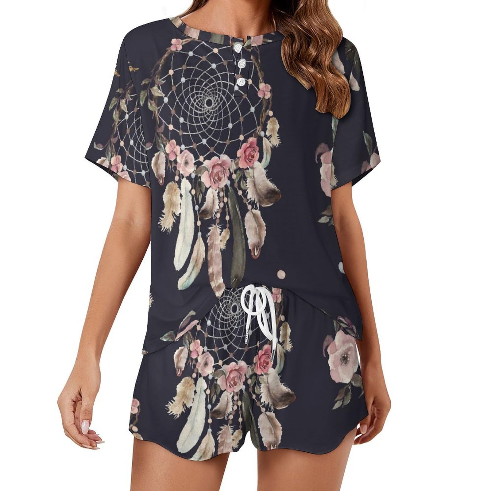 Ensemble de pyjama attrape-rêves pour nuits d'été douces et fraîches - 8