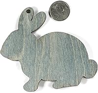 Vista 2 de Personalized Wooden Easter Bunny Tag (Blue Stain)