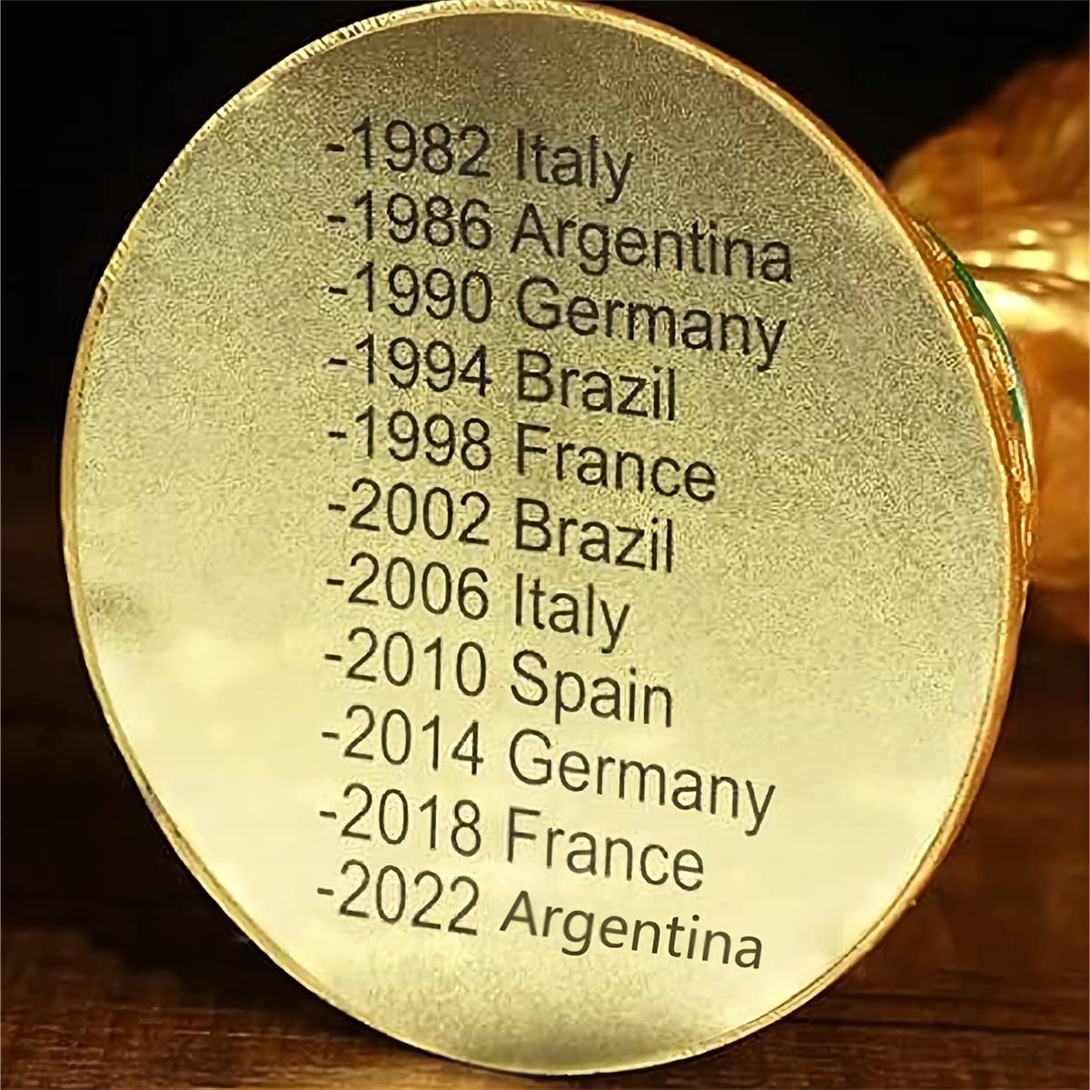 World Cup Trophy Replica 2022 World Cup Replica Resin Soccer Collectibles Sports Fan Trophy Gold Football Fan Souvenir Football Championship Award Bedroom Office Desktop Decor (5.1 IN-13 CM) — view 6